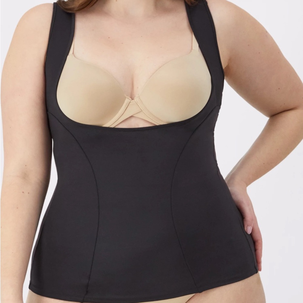 Self Expressions by Maidenform Women’s Shapewear Top Size XL Black Solid Sleevel